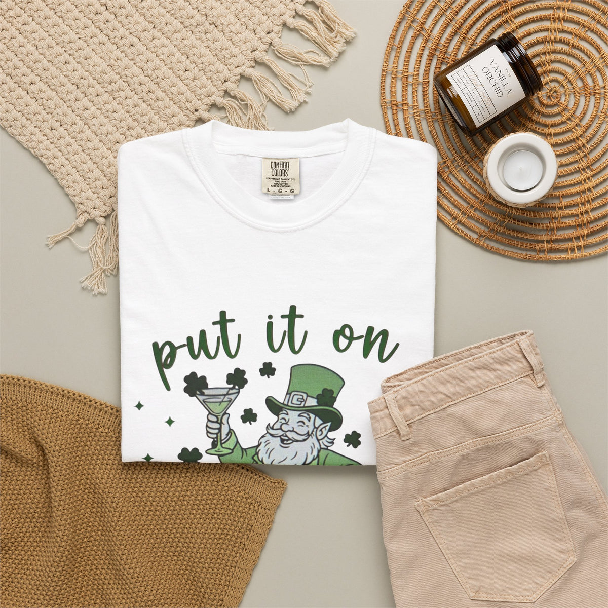 St. Patrick's Day Leprechaun Cocktail T-Shirt — "Put It On Leprechaun's Tab"