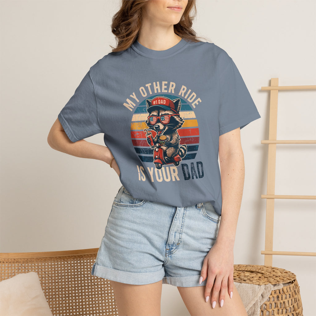 My Other Ride Is Your Dad T-Shirt — Cute Motorcycle Puppy Graphic Tee for Dad, Father's Day Gift