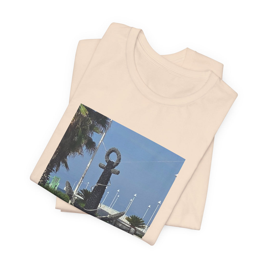 Anchor Statue Photo Tee — Coastal Nautical T-Shirt