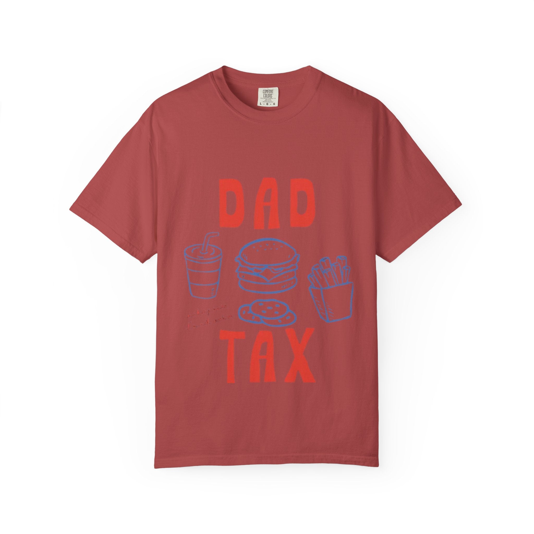 Dad Tax T-Shirt — Funny Father’s Day Tee with Burger, Fries & Drink Graphic