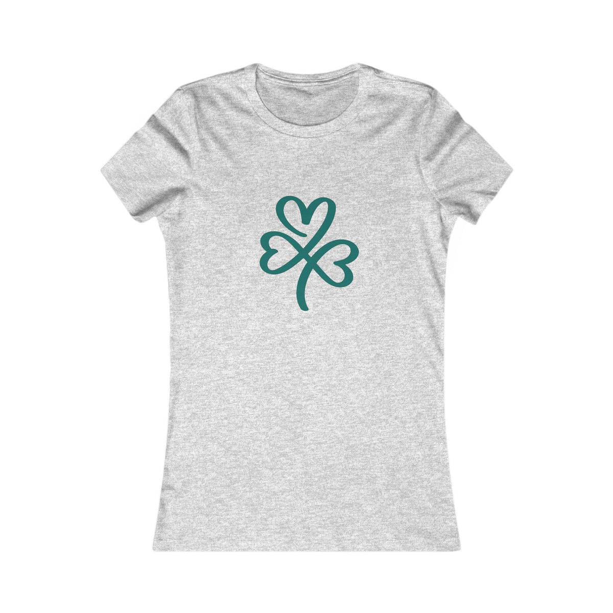 Women's Tee — Minimal Heart-Shamrock Graphic (St. Patrick's Day Casual Shirt)