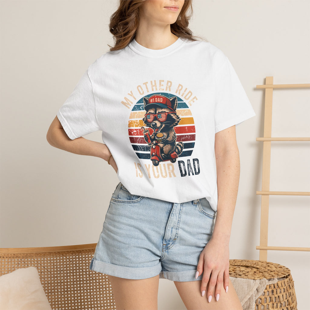 My Other Ride Is Your Dad T-Shirt — Cute Motorcycle Puppy Graphic Tee for Dad, Father's Day Gift