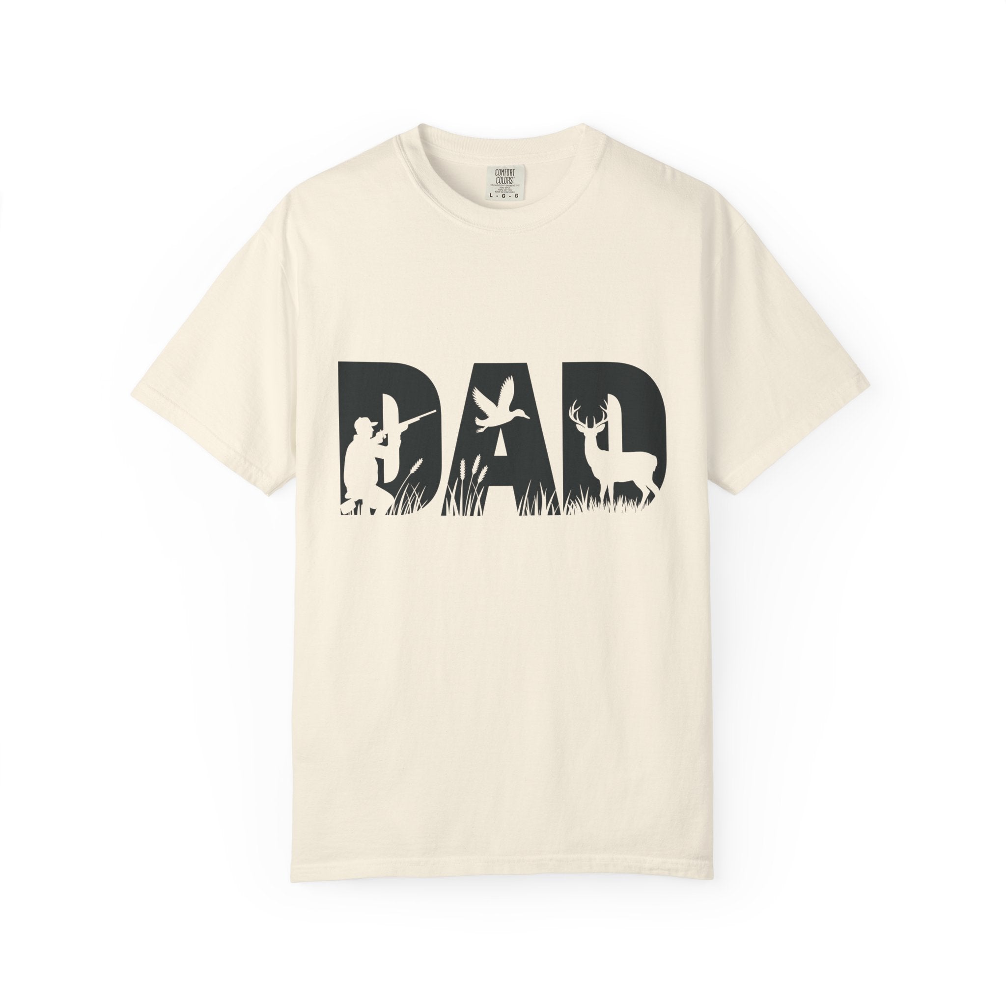 Dad Silhouette Nature T-Shirt — 'DAD' Deer & Camper Outdoor Graphic Tee