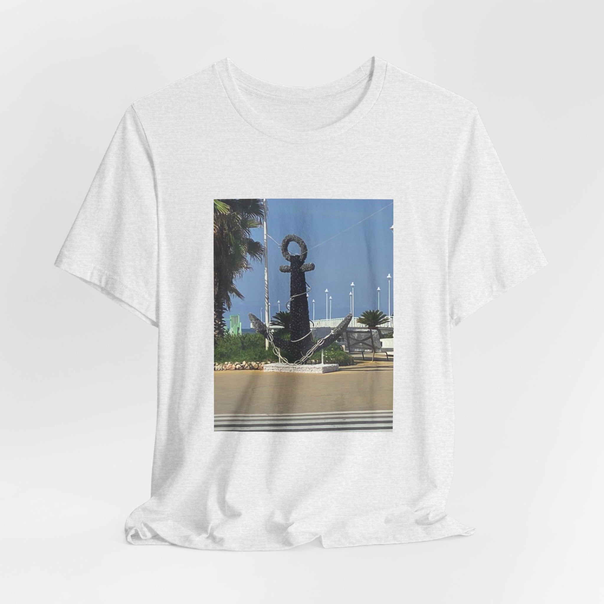 Anchor Statue Photo Tee — Coastal Nautical T-Shirt