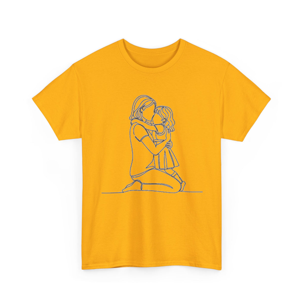 Mother and Daughter Line Art Tee — Minimalist Family Love Shirt