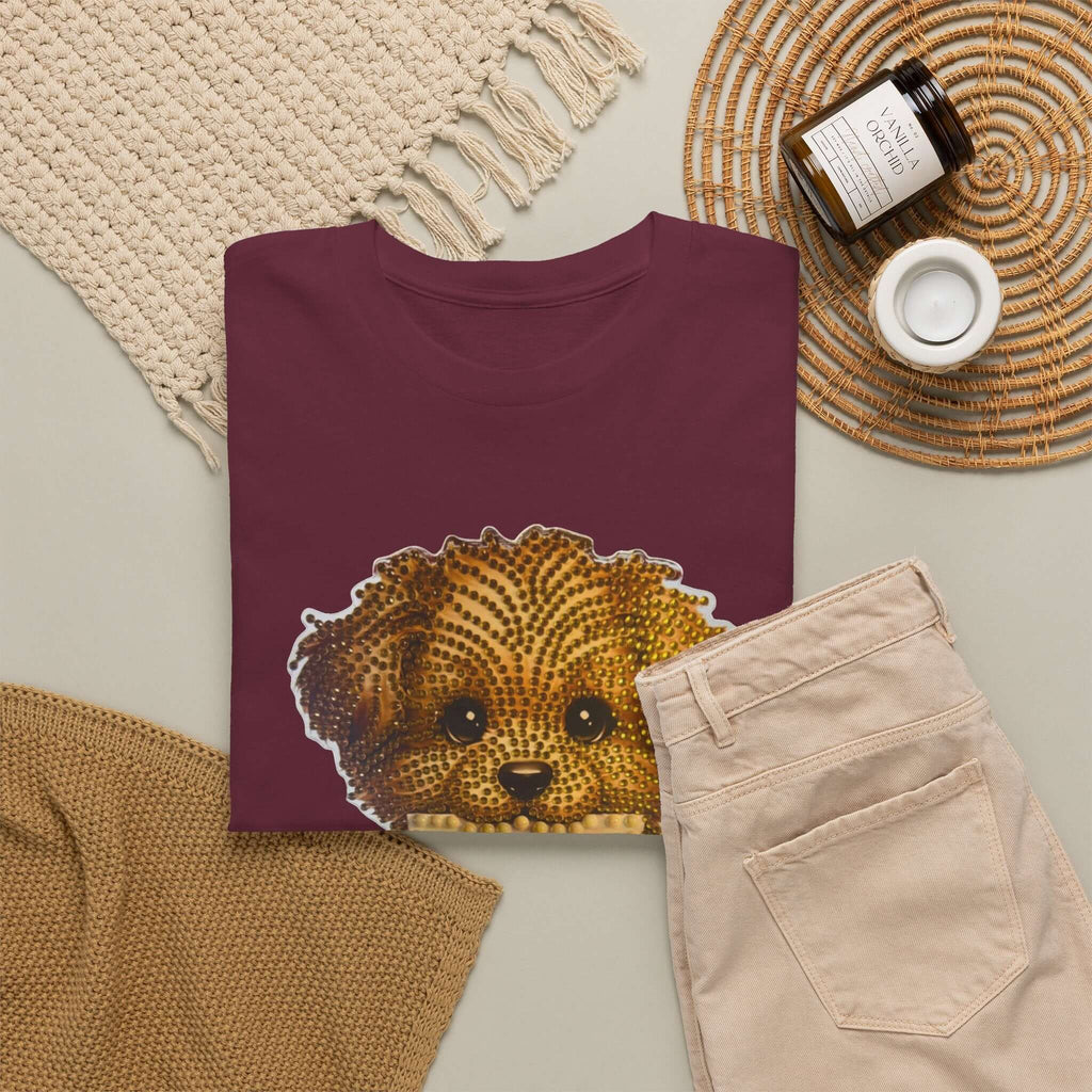 Puppy Love T‑Shirt — Cute Brown Puppy Holding Heart Tee (I Love You)