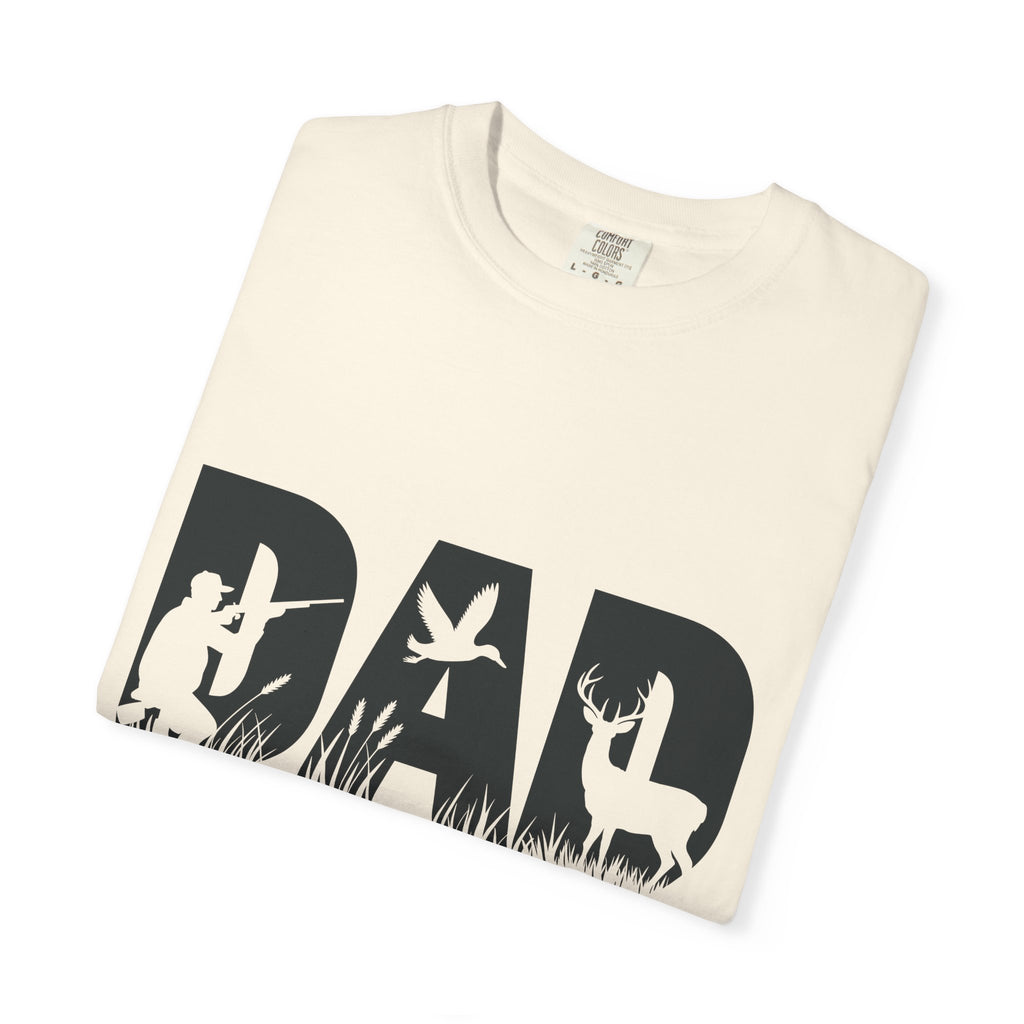 Dad Silhouette Nature T-Shirt — 'DAD' Deer & Camper Outdoor Graphic Tee