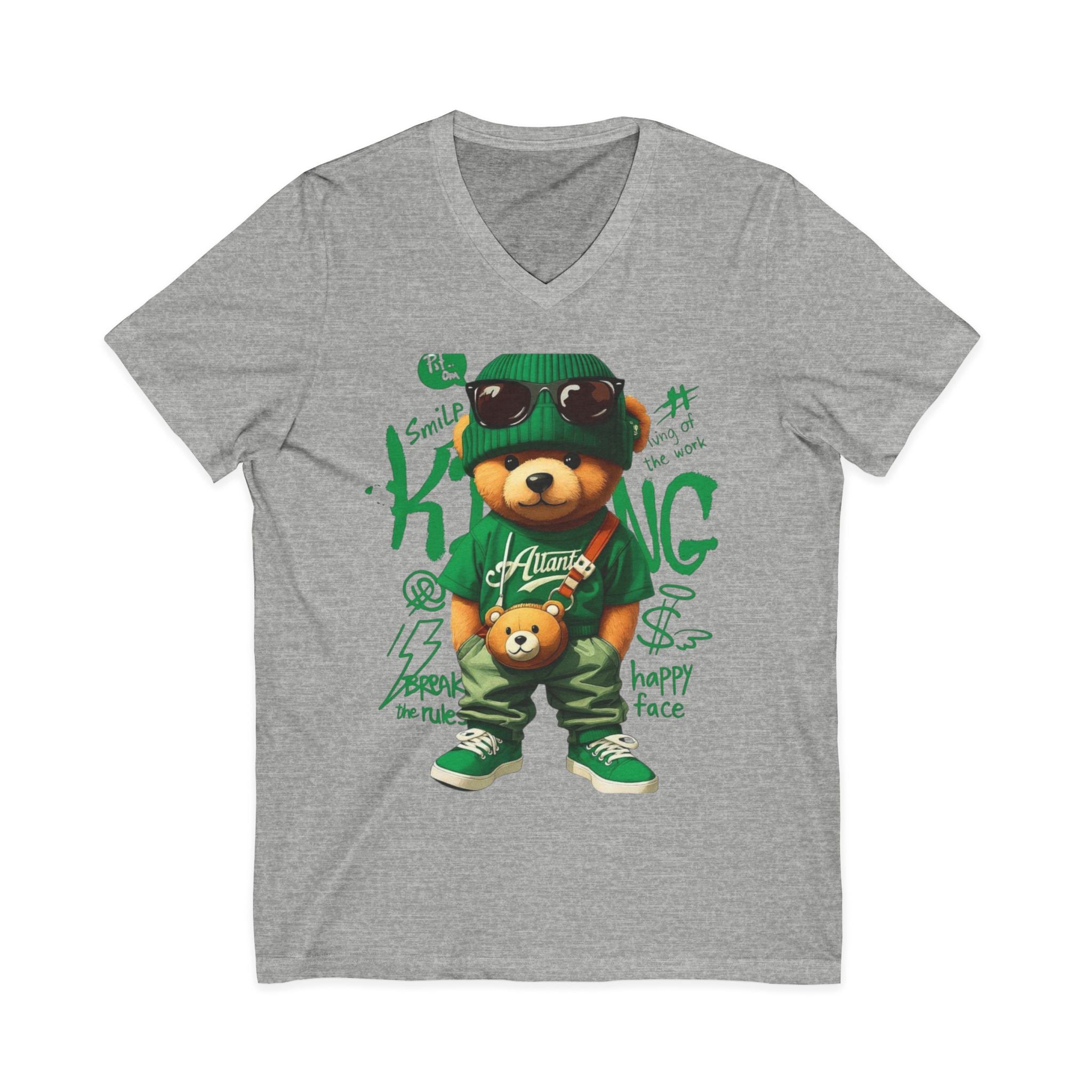 Cotton Teddy Bear V-Neck Tee