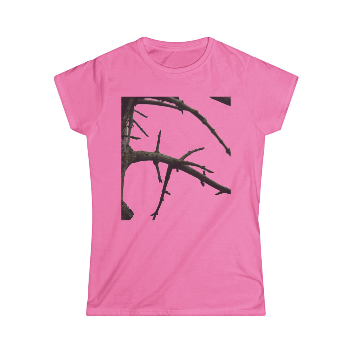 Women's Tee — Minimal Black Thorn Branch Graphic