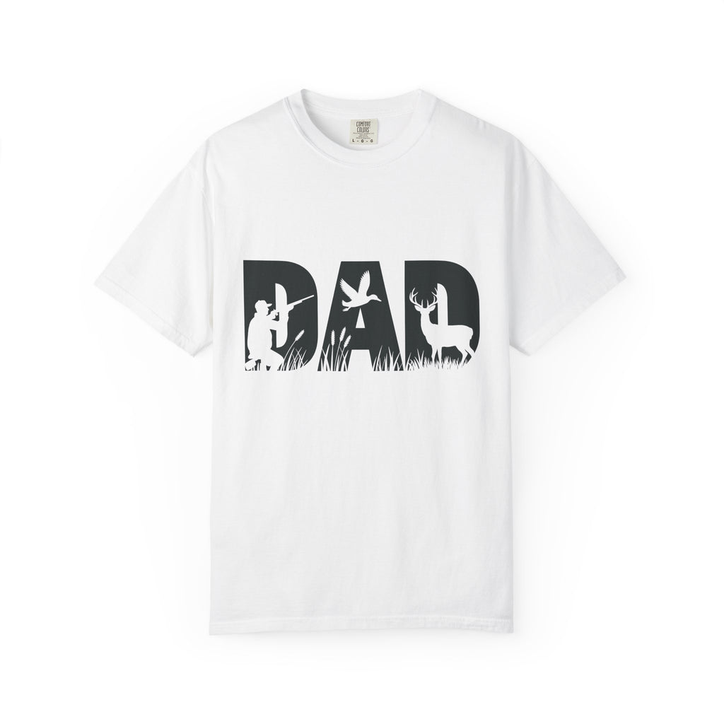 Dad Silhouette Nature T-Shirt — 'DAD' Deer & Camper Outdoor Graphic Tee