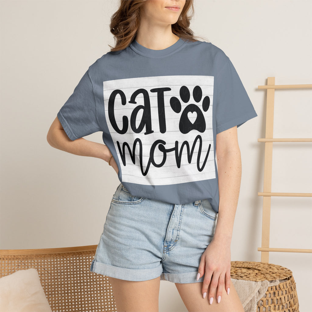 Garment-Dyed Cat Mom Tee
