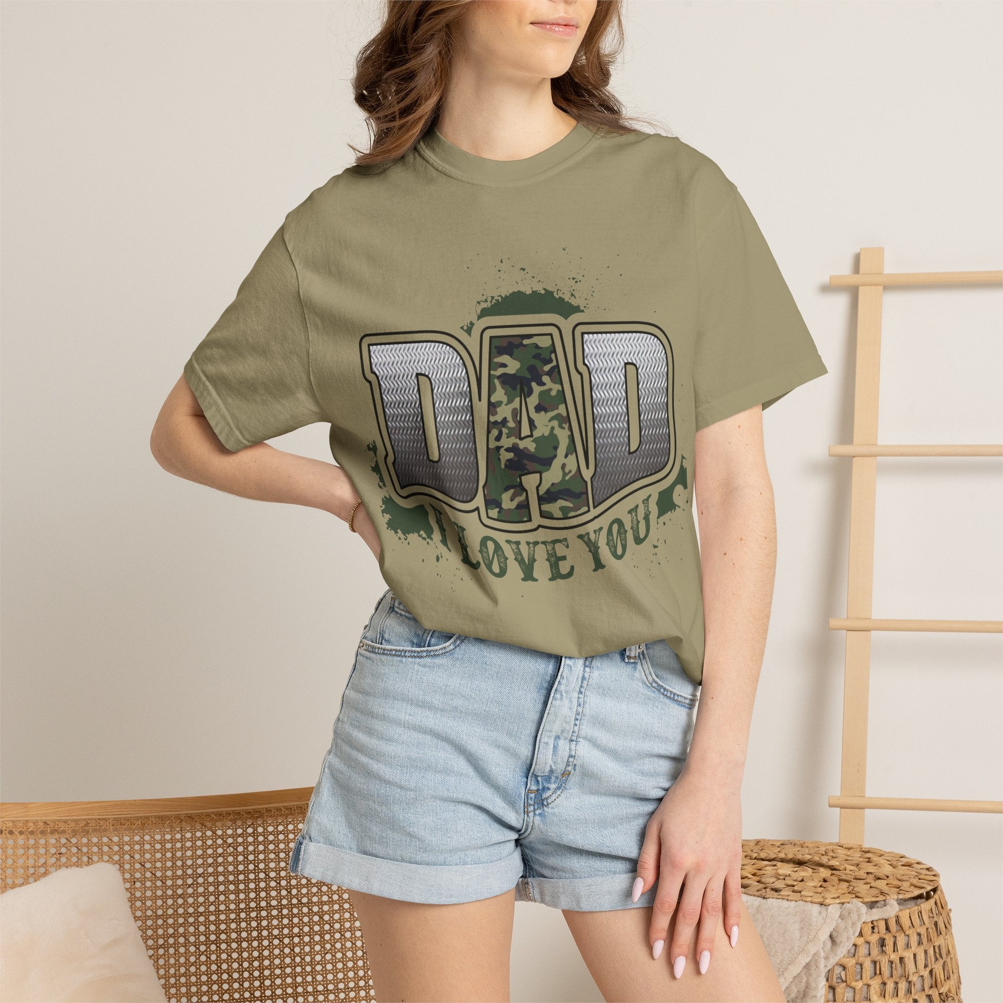 Dad I Love You Camo Graphic T-Shirt