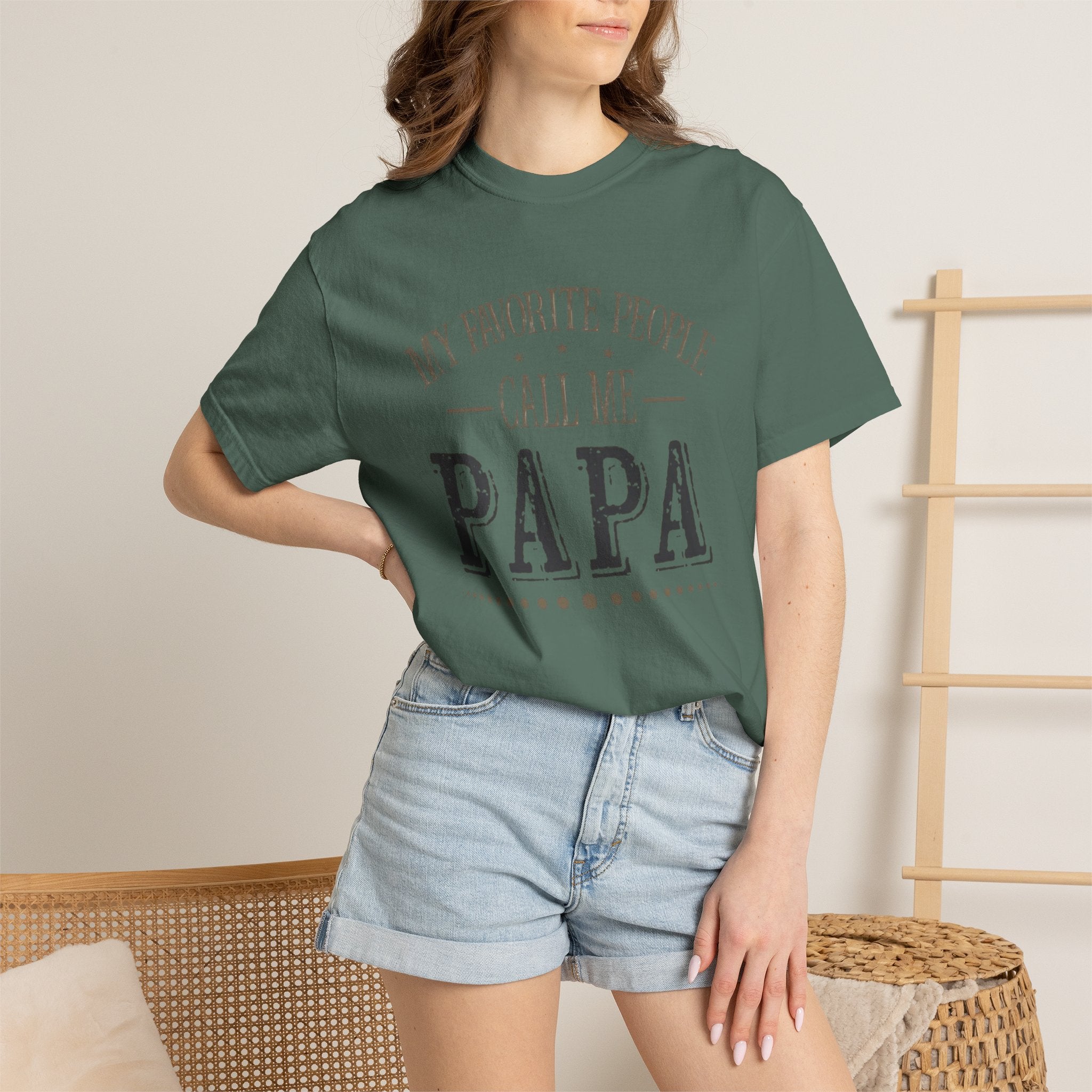 Papa T-Shirt – “My Favorite People Call Me Papa” Vintage Dad Tee