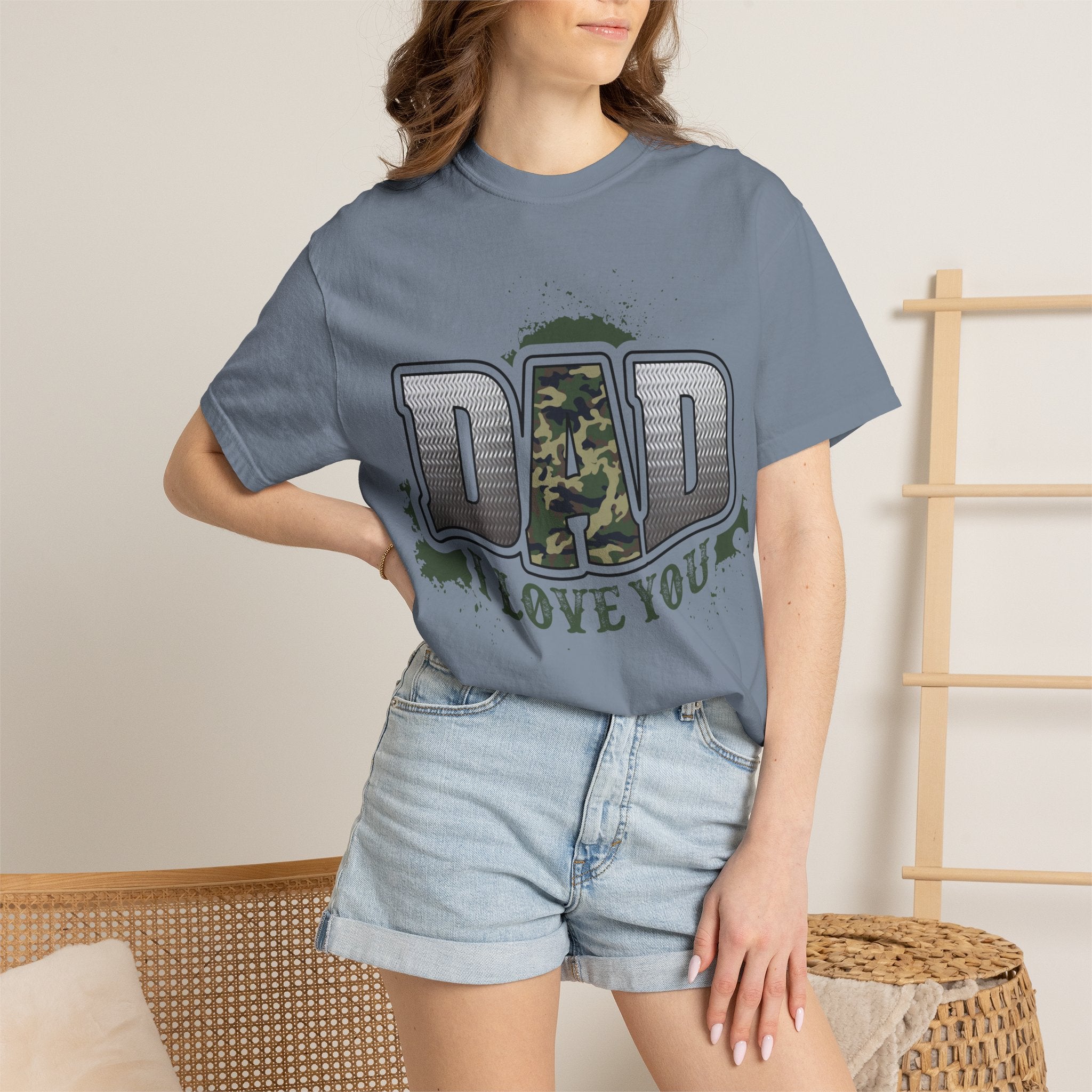 Dad I Love You Camo Graphic T-Shirt