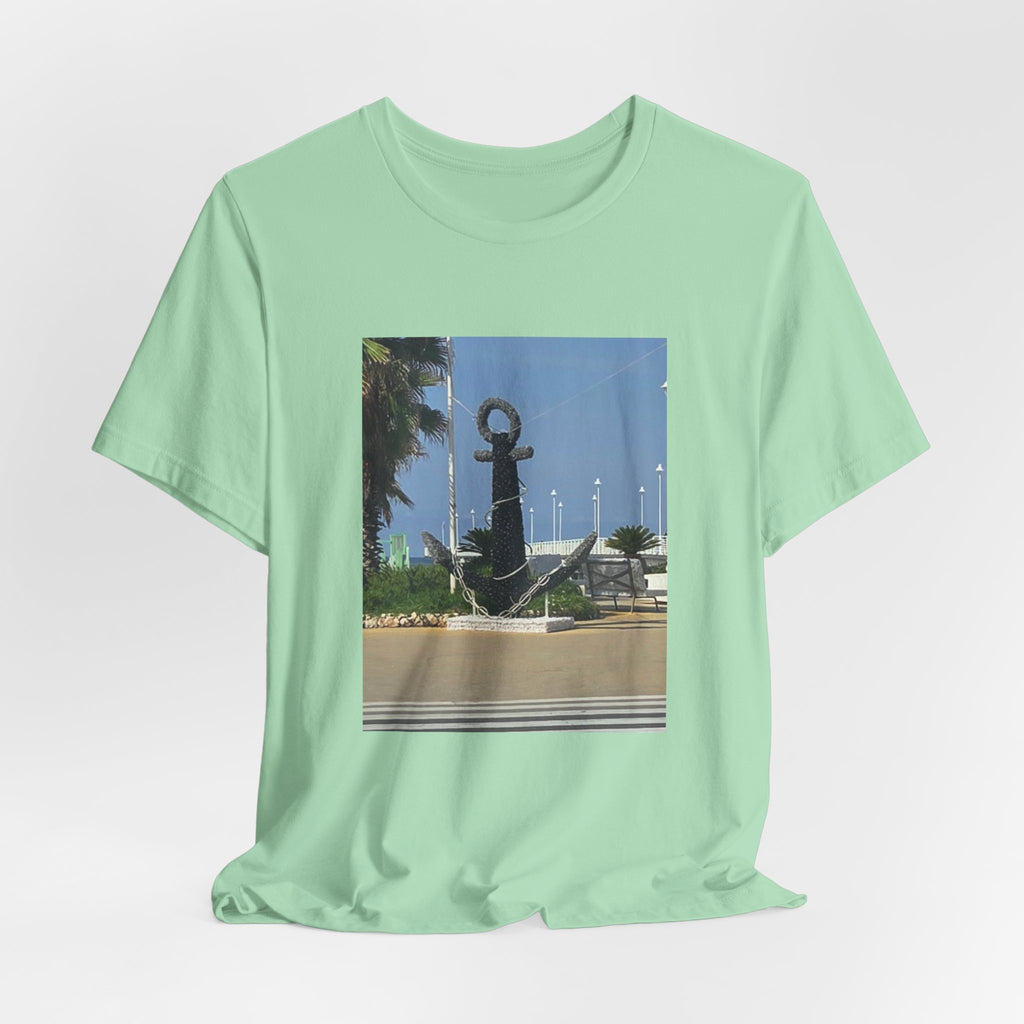 Anchor Statue Photo Tee — Coastal Nautical T-Shirt