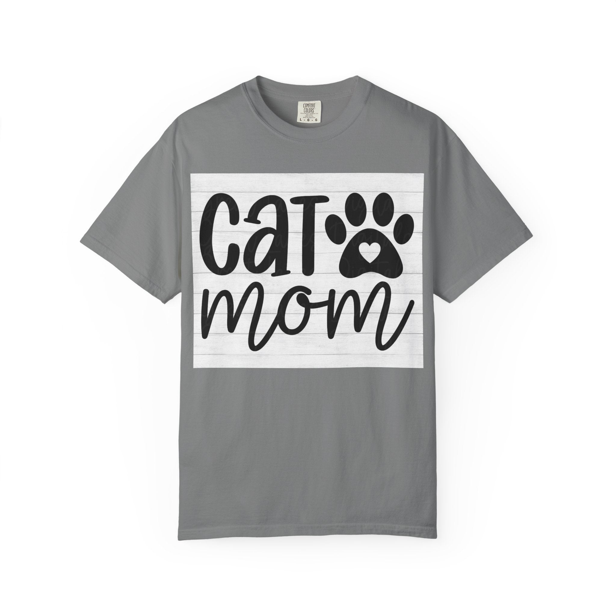 Garment-Dyed Cat Mom Tee