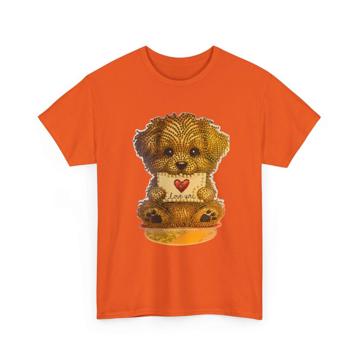 Puppy Love T‑Shirt — Cute Brown Puppy Holding Heart Tee (I Love You)