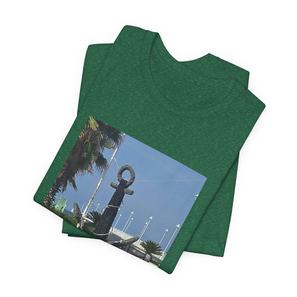 Anchor Statue Photo Tee — Coastal Nautical T-Shirt