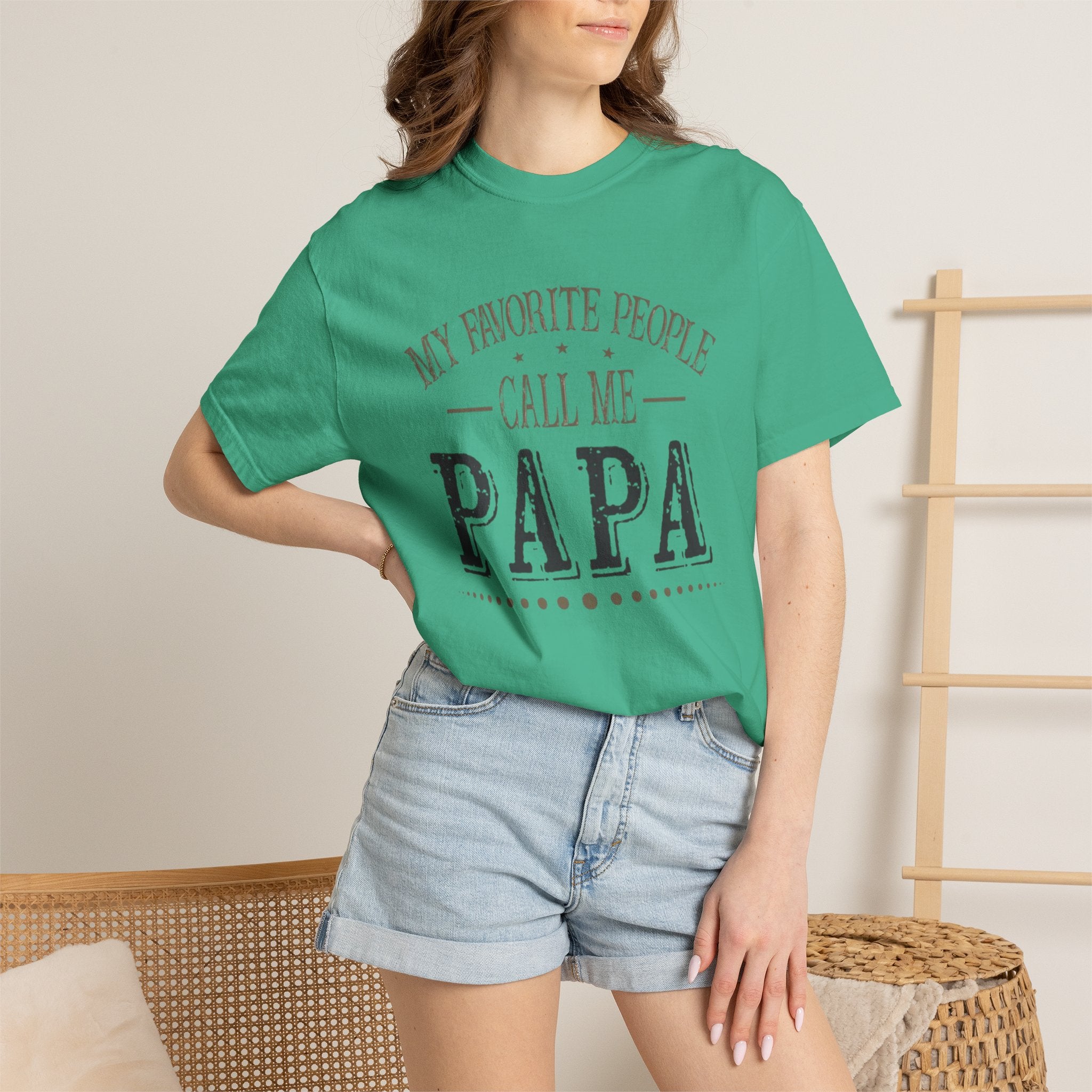 Papa T-Shirt – “My Favorite People Call Me Papa” Vintage Dad Tee