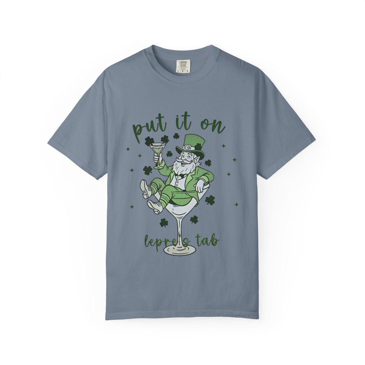 St. Patrick's Day Leprechaun Cocktail T-Shirt — "Put It On Leprechaun's Tab"
