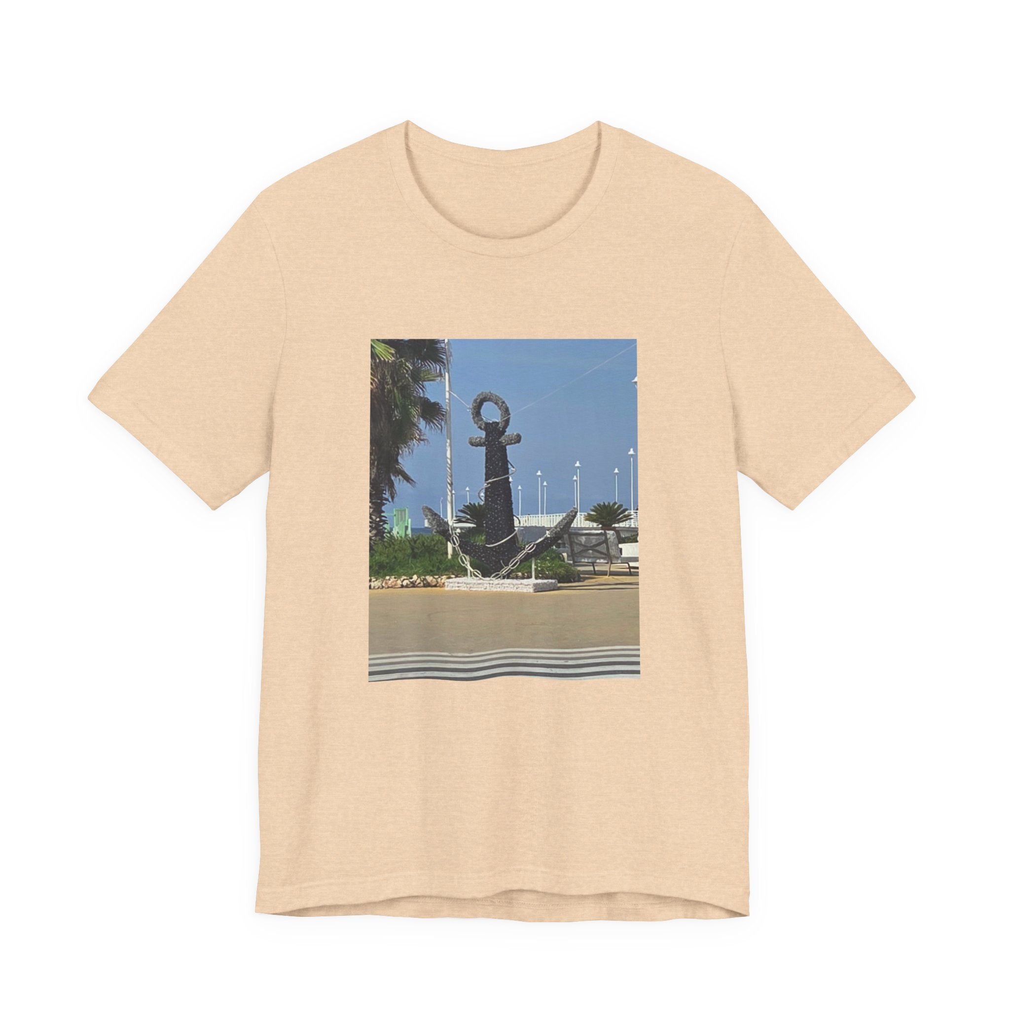 Anchor Statue Photo Tee — Coastal Nautical T-Shirt
