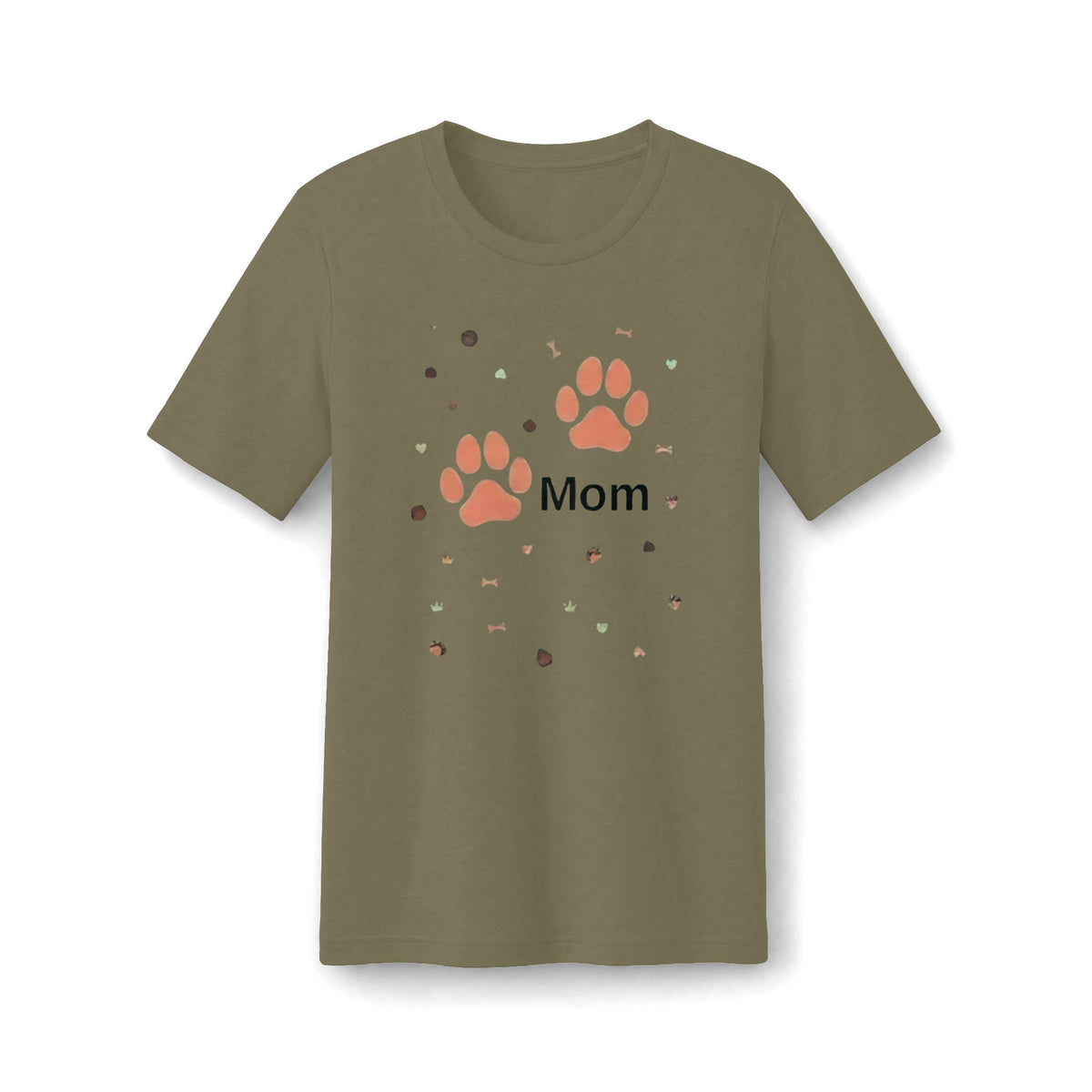 Pet Mom Paw Print T-Shirt — "Mom" Paw & Bone Graphic Women's Tee