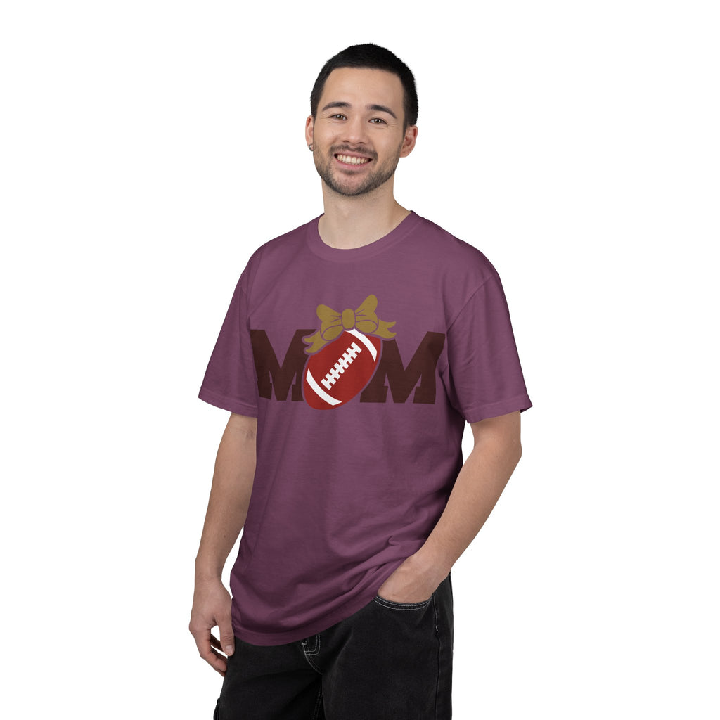 Mom Football T-Shirt — Cute Bow Mama Tee for Game Day