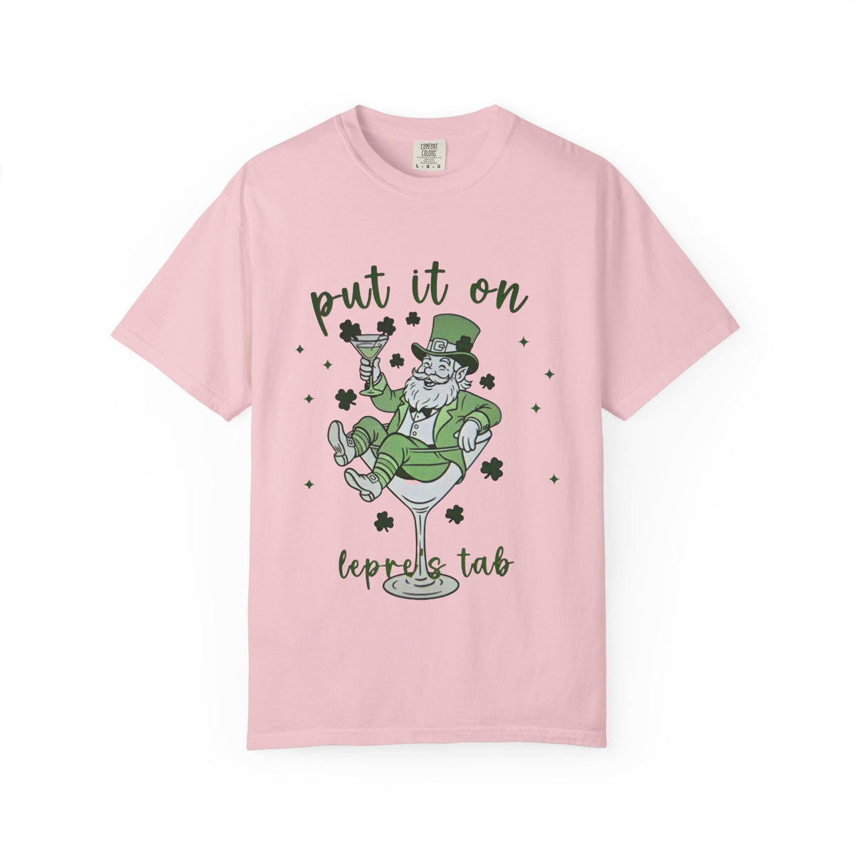 St. Patrick's Day Leprechaun Cocktail T-Shirt — "Put It On Leprechaun's Tab"