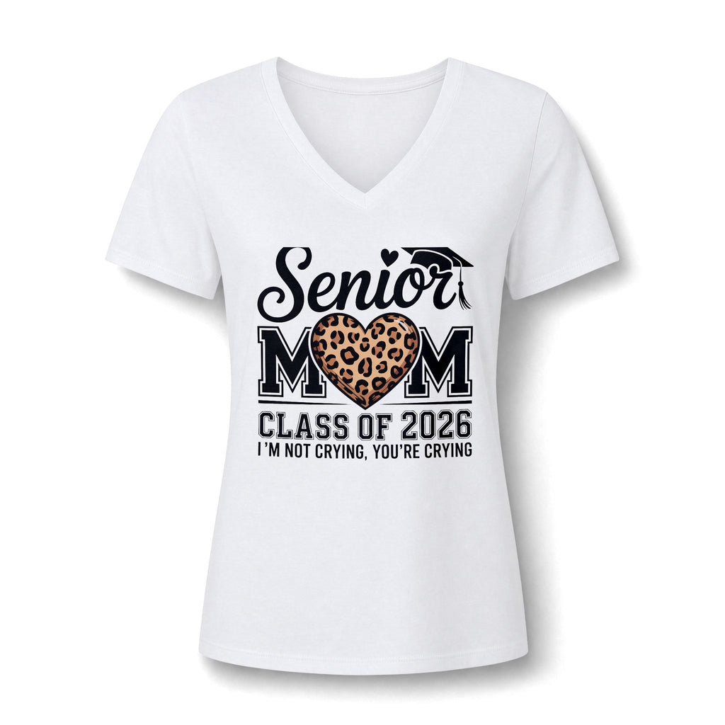 Mom V-Neck Tee — Leopard Heart & Butterflies Mother's Day Shirt