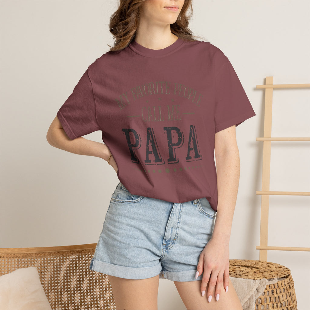 Papa T-Shirt – “My Favorite People Call Me Papa” Vintage Dad Tee