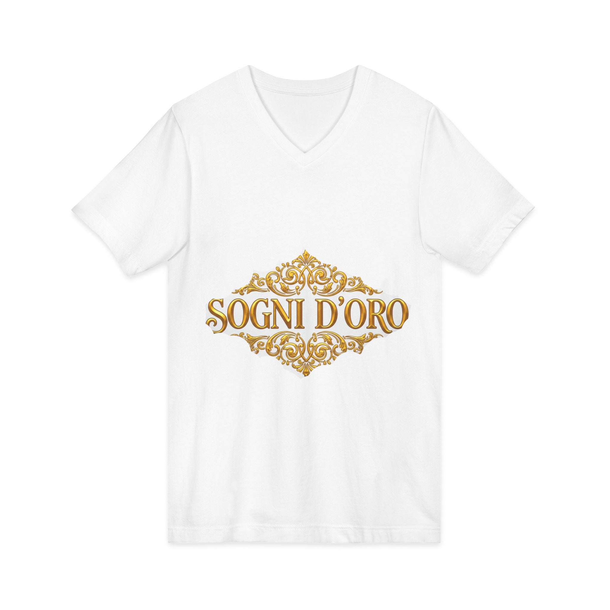 Gold Script Cotton V-Neck