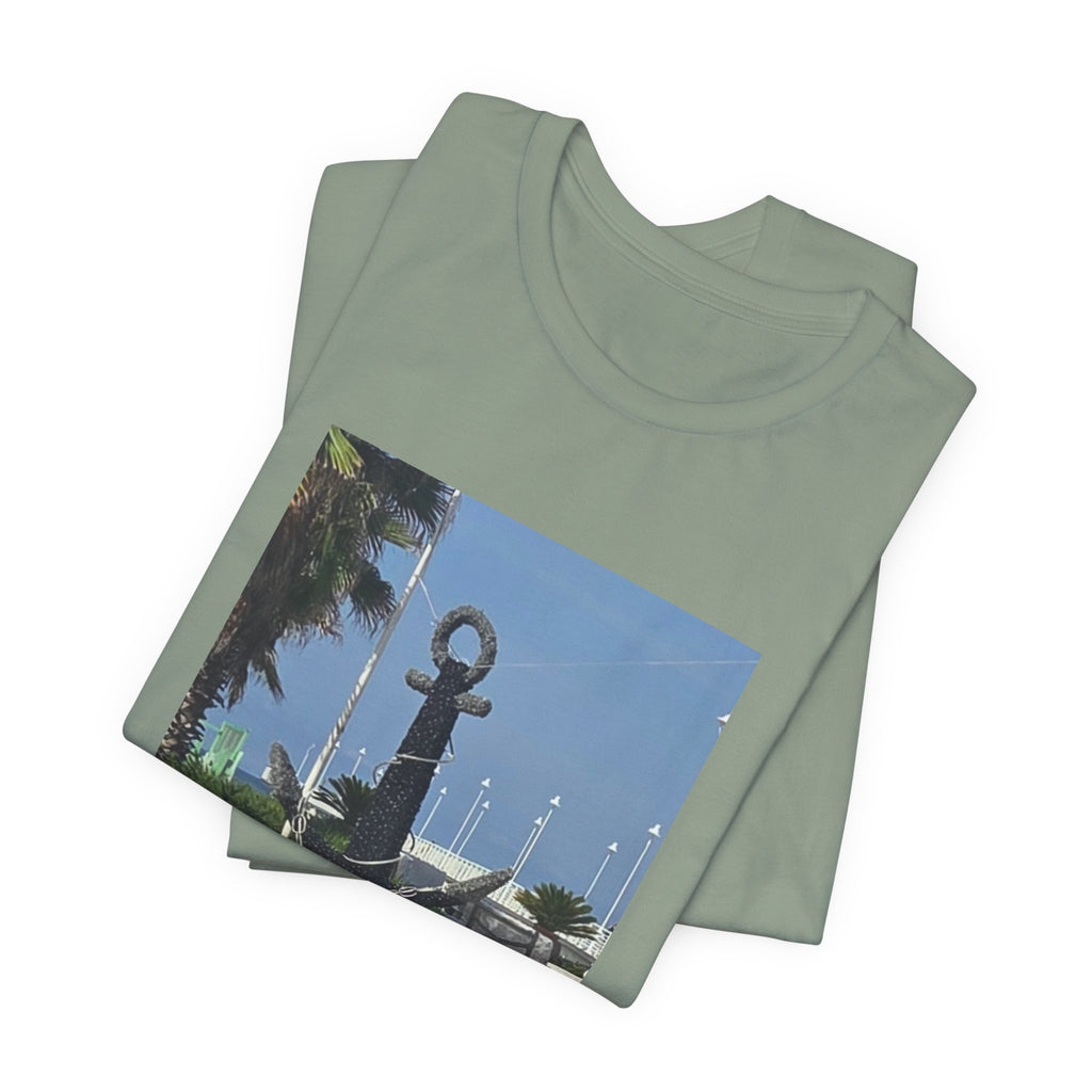 Anchor Statue Photo Tee — Coastal Nautical T-Shirt