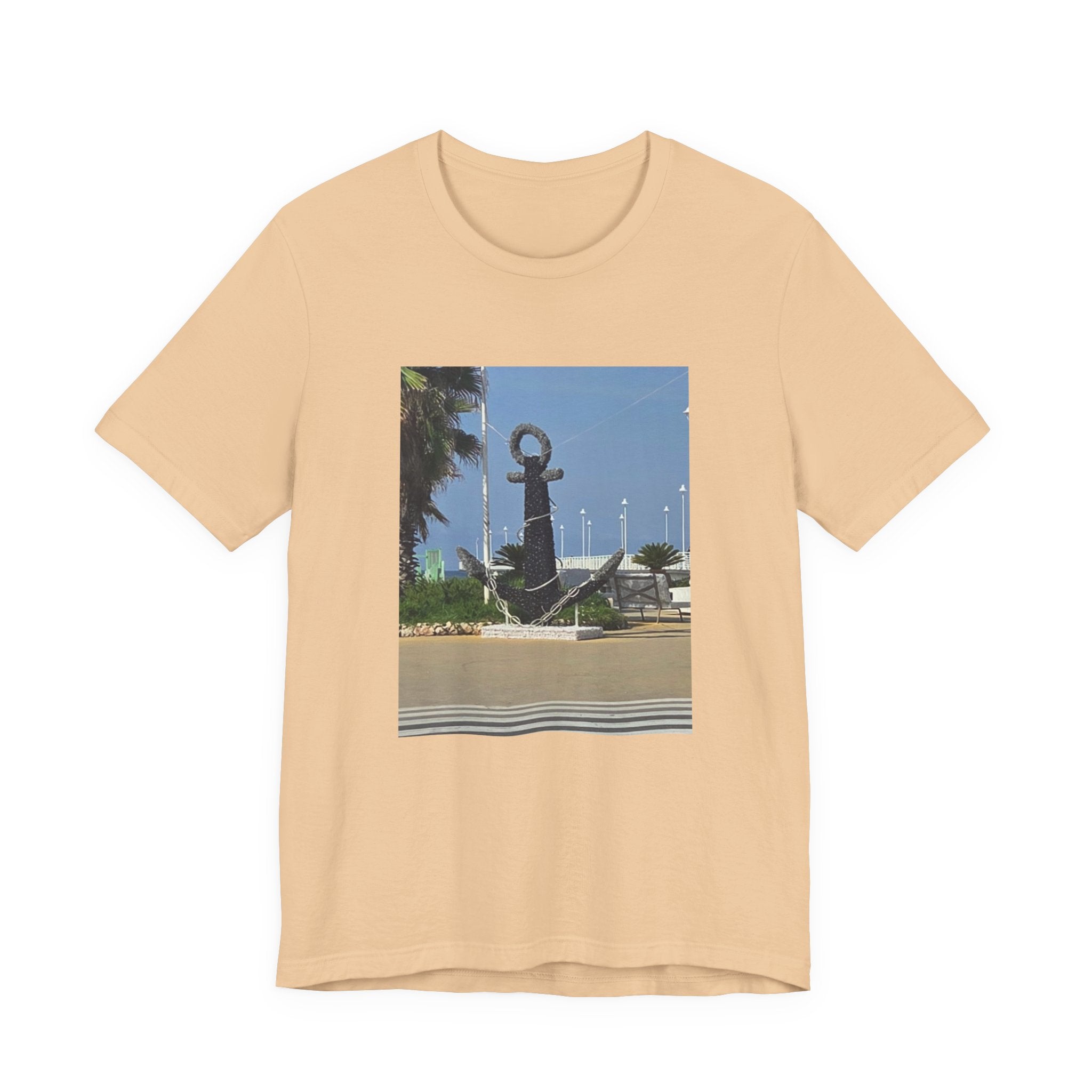Anchor Statue Photo Tee — Coastal Nautical T-Shirt