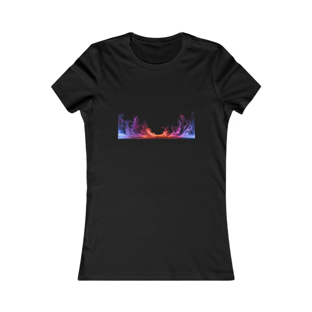 Women's Sunset Forest Tee — Pastel Mountain & Trees Graphic Shirt