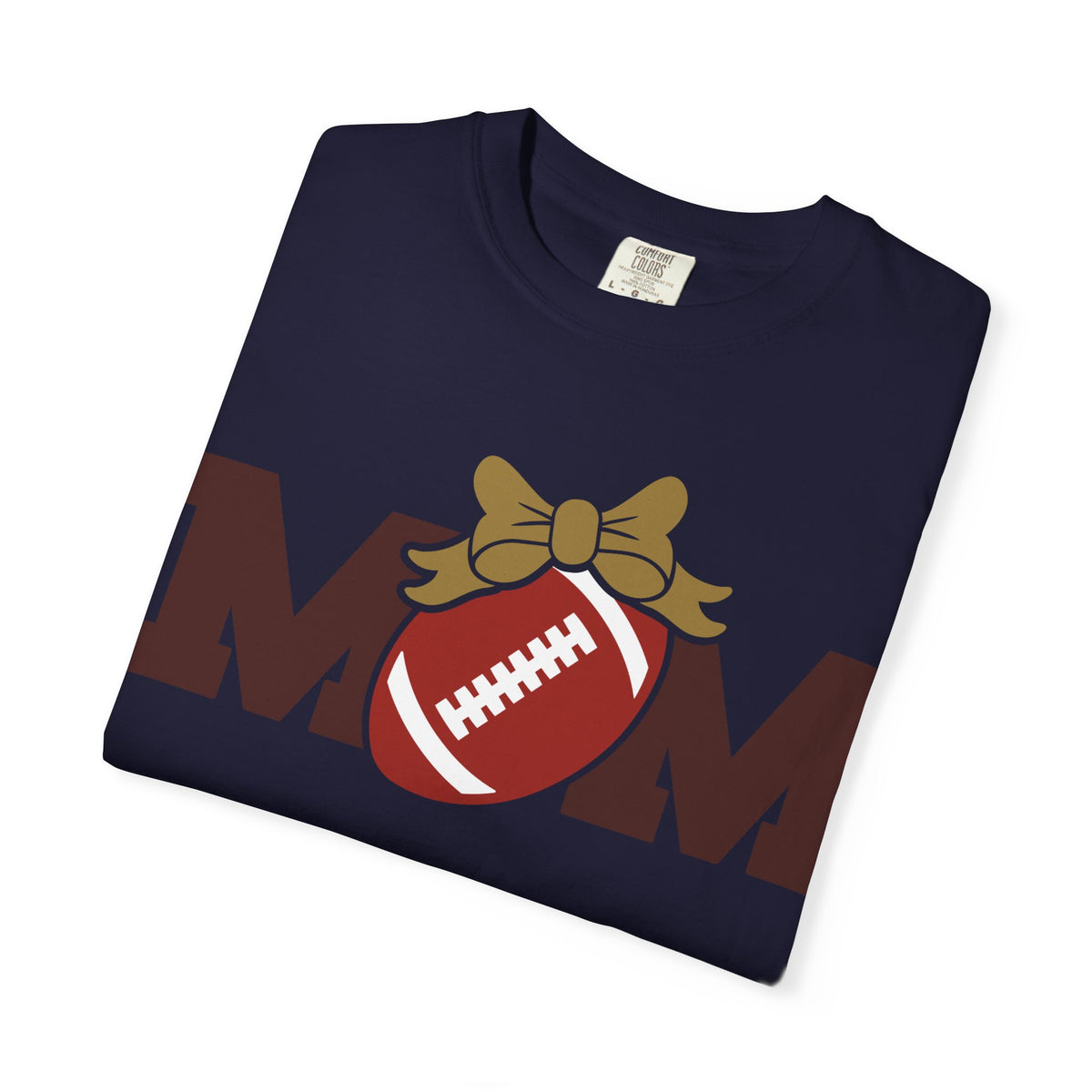 Mom Football T-Shirt — Cute Bow Mama Tee for Game Day