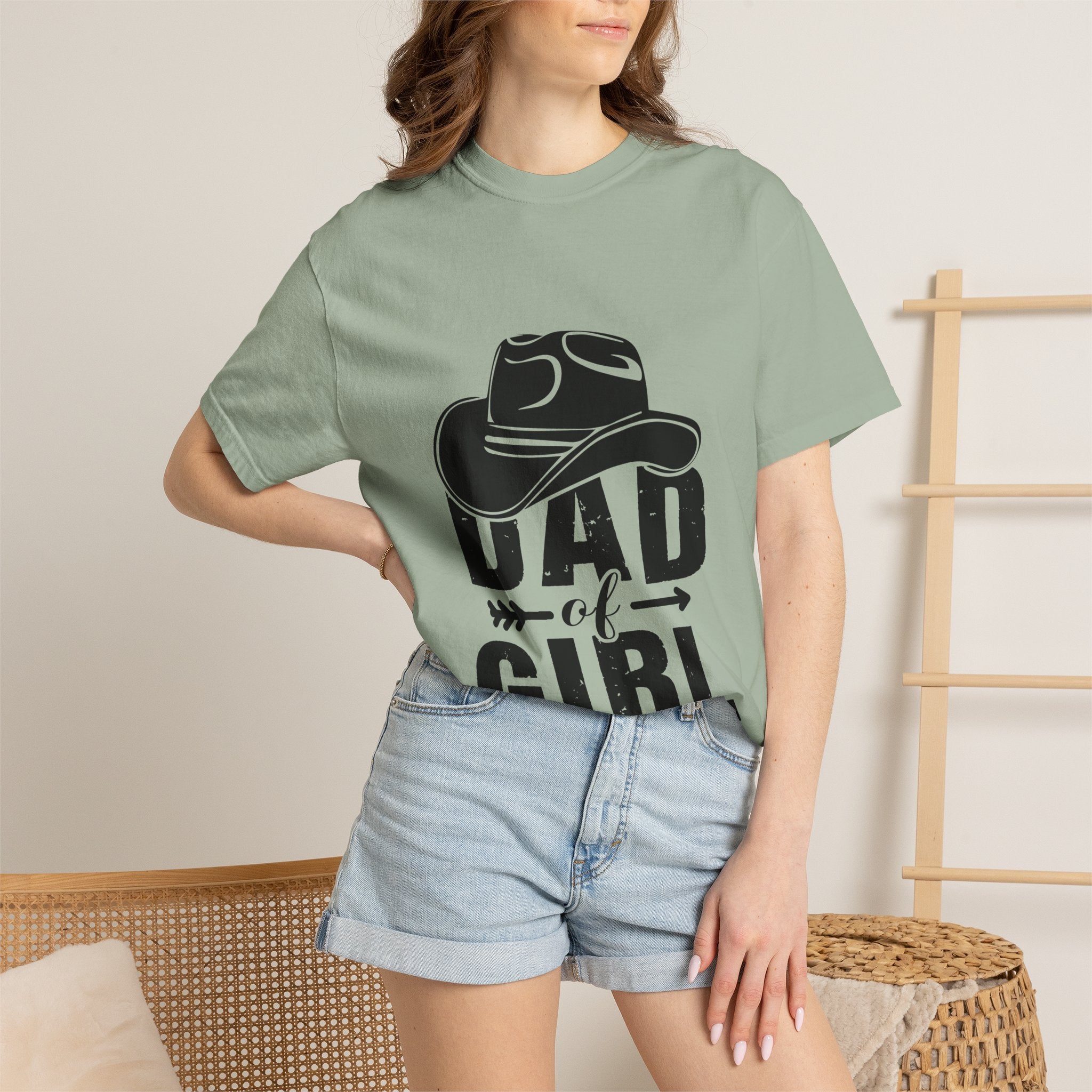 Dad of Girl T-Shirt — Cowboy Hat Father of Daughter Tee