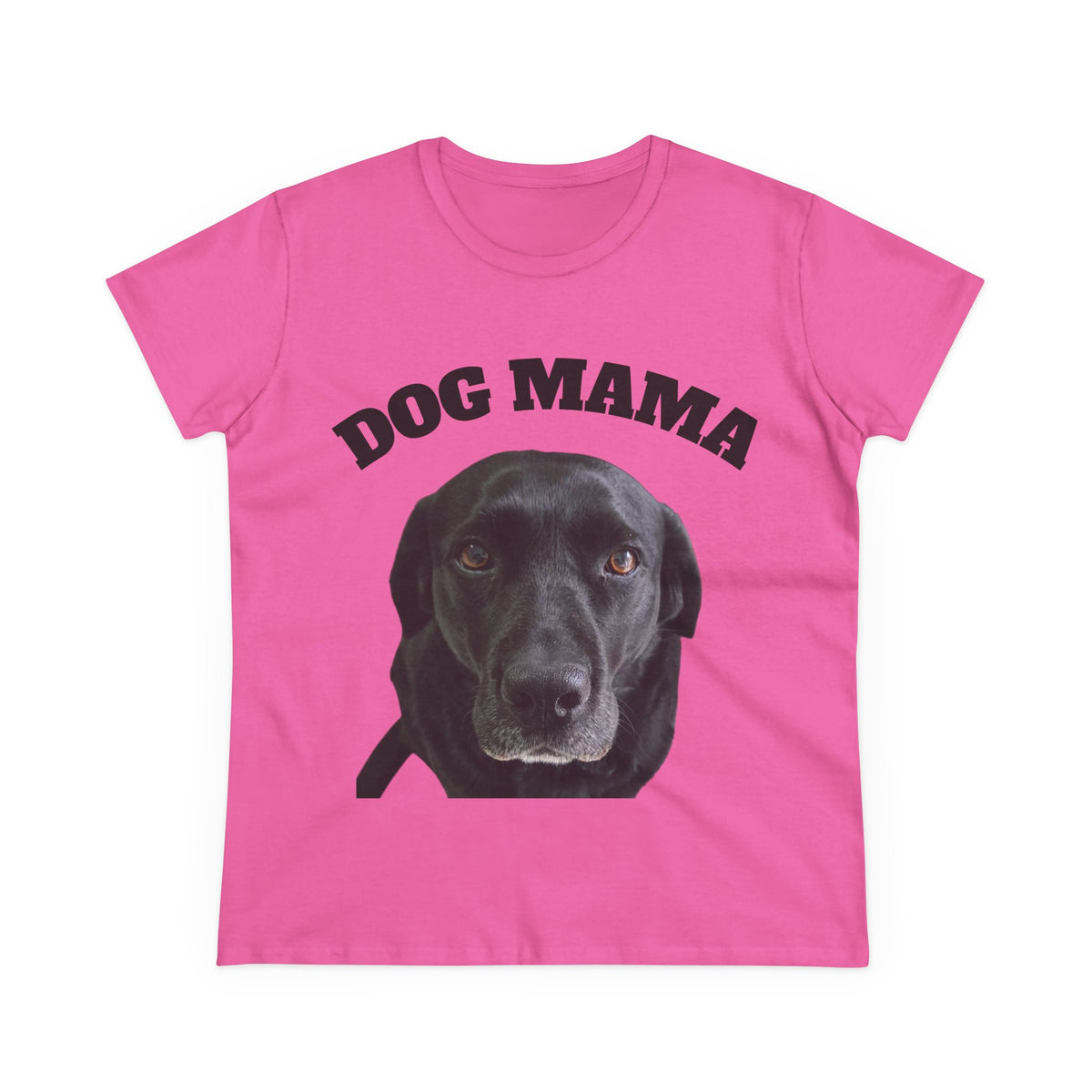 Dog Mama T-Shirt — Women's Graphic Tee with Black Lab Portrait