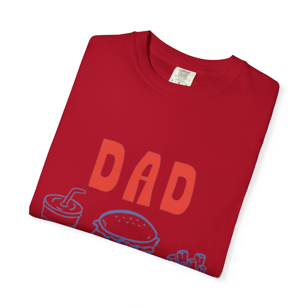 Dad Tax T-Shirt — Funny Father’s Day Tee with Burger, Fries & Drink Graphic