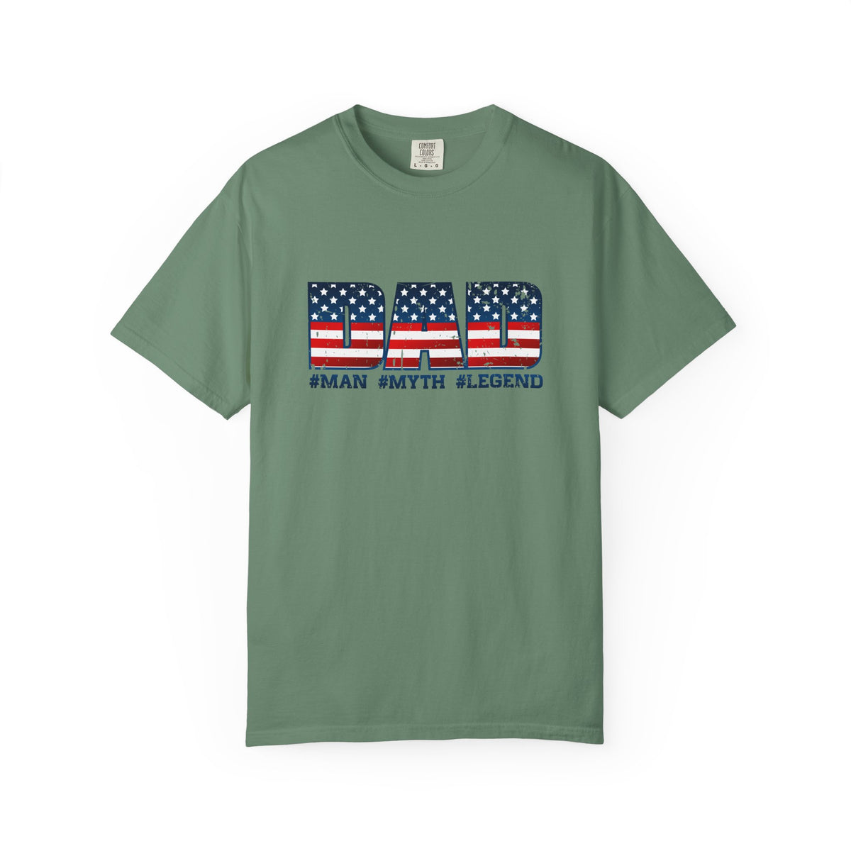 Dad Patriotic T-Shirt - "DAD" American Flag Design (#Man #Myth #Legend)