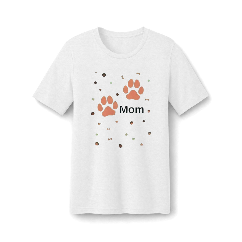 Pet Mom Paw Print T-Shirt — "Mom" Paw & Bone Graphic Women's Tee