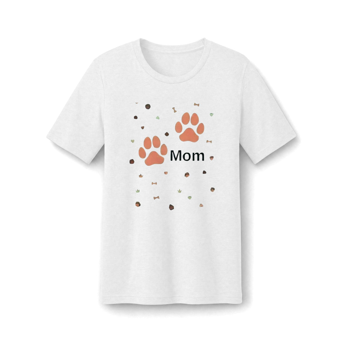 Pet Mom Paw Print T-Shirt — "Mom" Paw & Bone Graphic Women's Tee