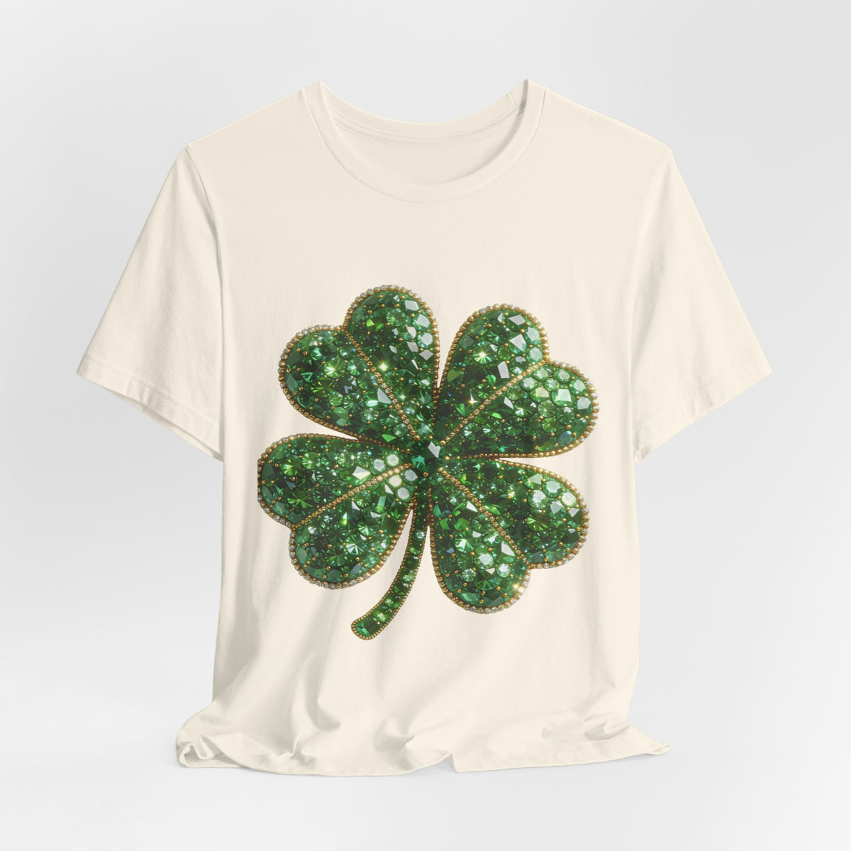 Shimmering Green Four-Leaf Clover T-Shirt — St. Patrick’s Day Lucky Tee