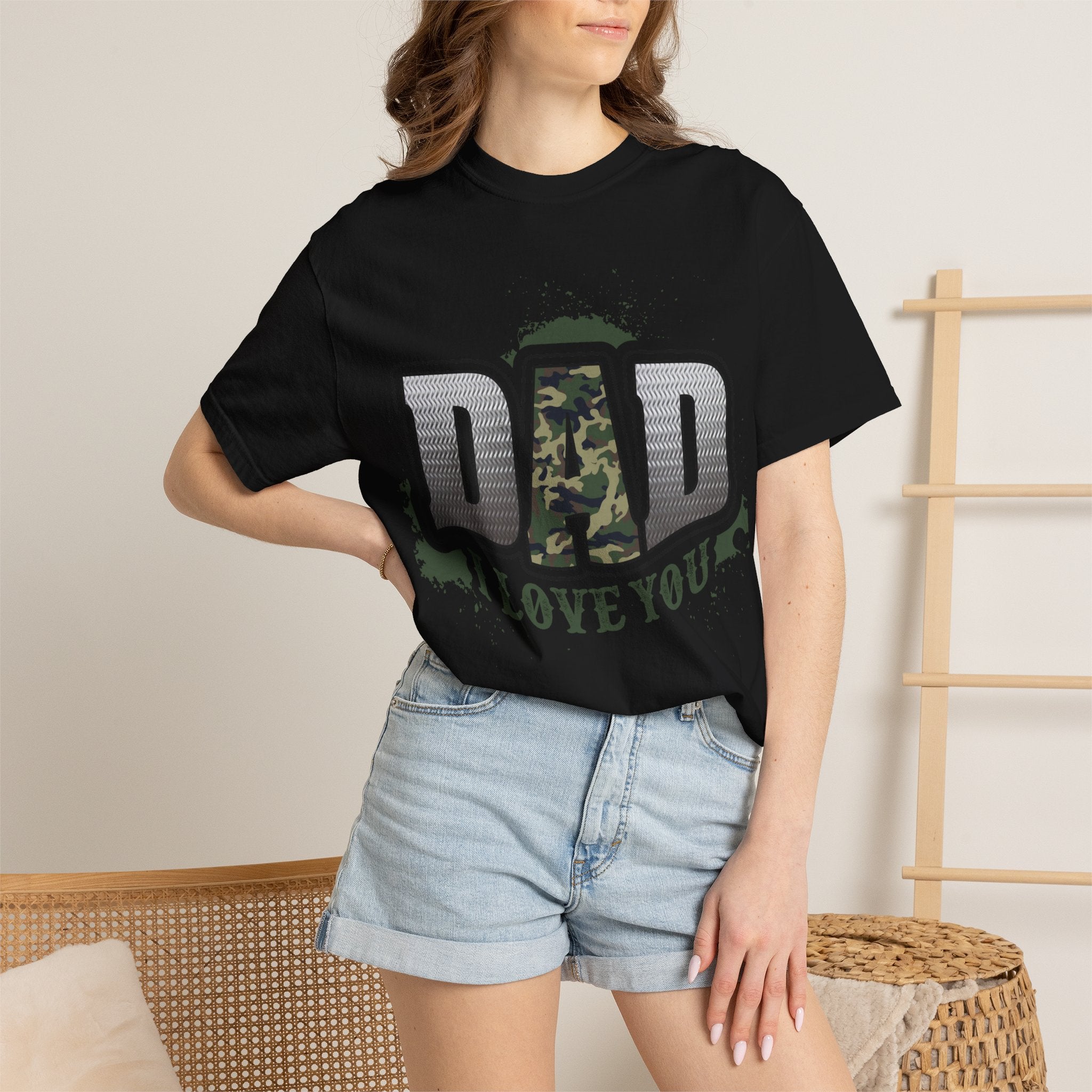 Dad I Love You Camo Graphic T-Shirt