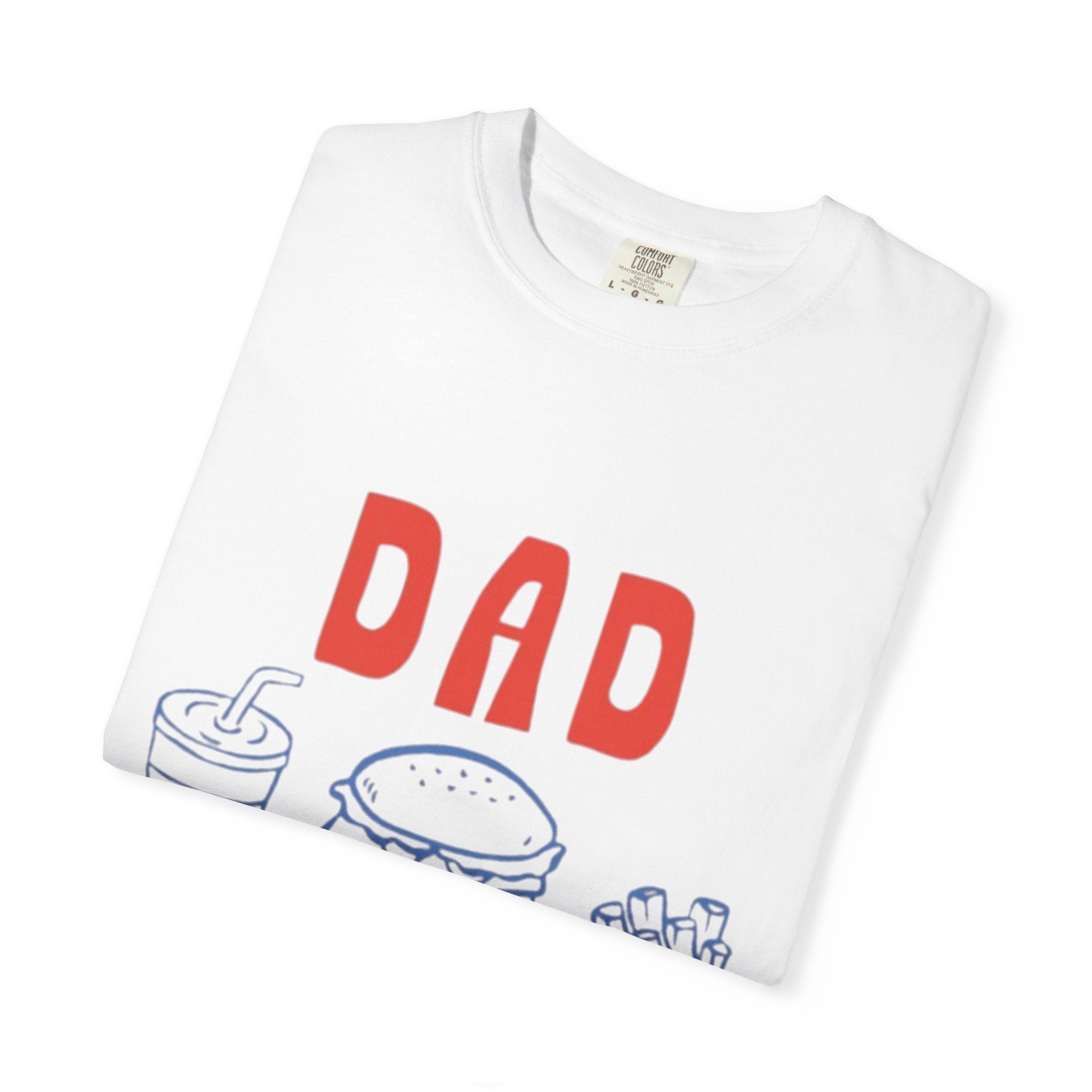 Dad Tax T-Shirt — Funny Father’s Day Tee with Burger, Fries & Drink Graphic