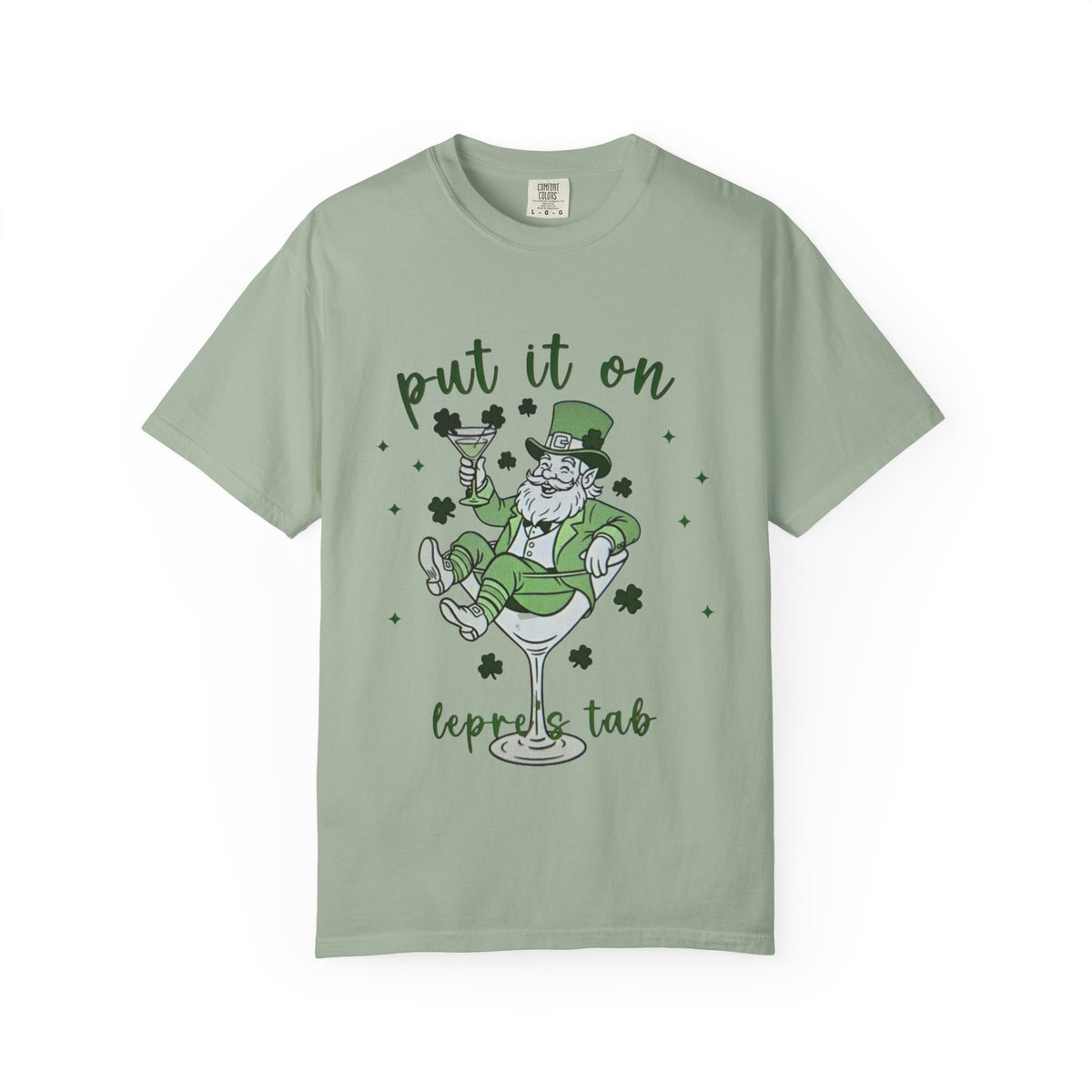 St. Patrick's Day Leprechaun Cocktail T-Shirt — "Put It On Leprechaun's Tab"