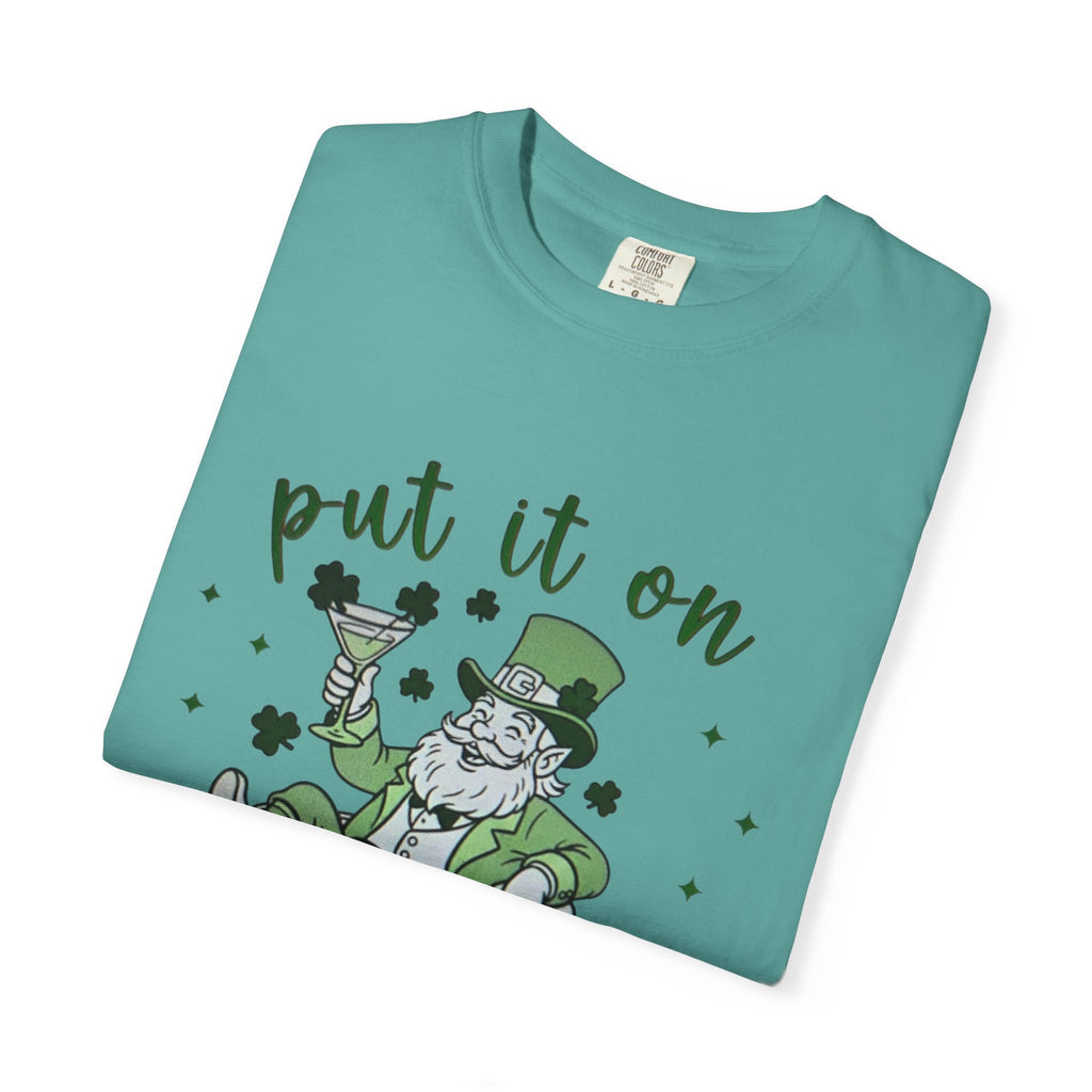 St. Patrick's Day Leprechaun Cocktail T-Shirt — "Put It On Leprechaun's Tab"