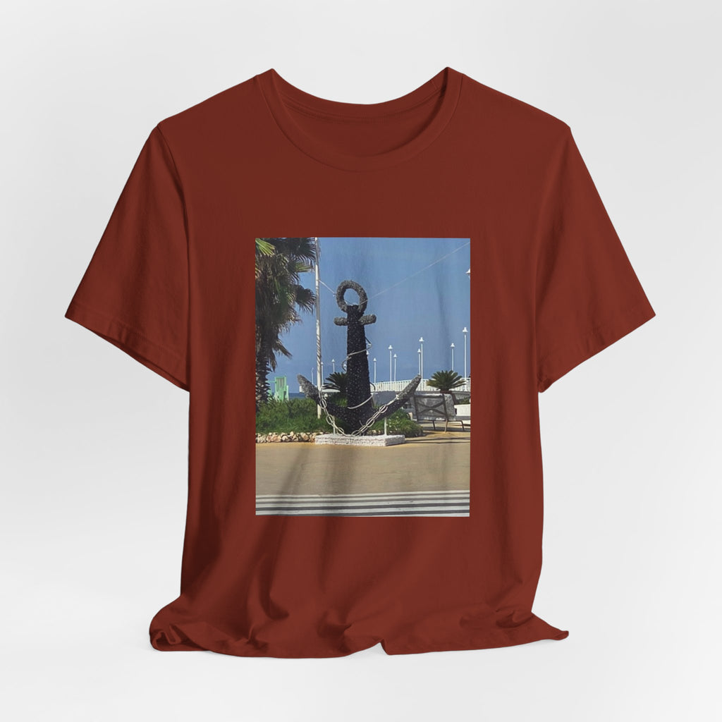 Anchor Statue Photo Tee — Coastal Nautical T-Shirt