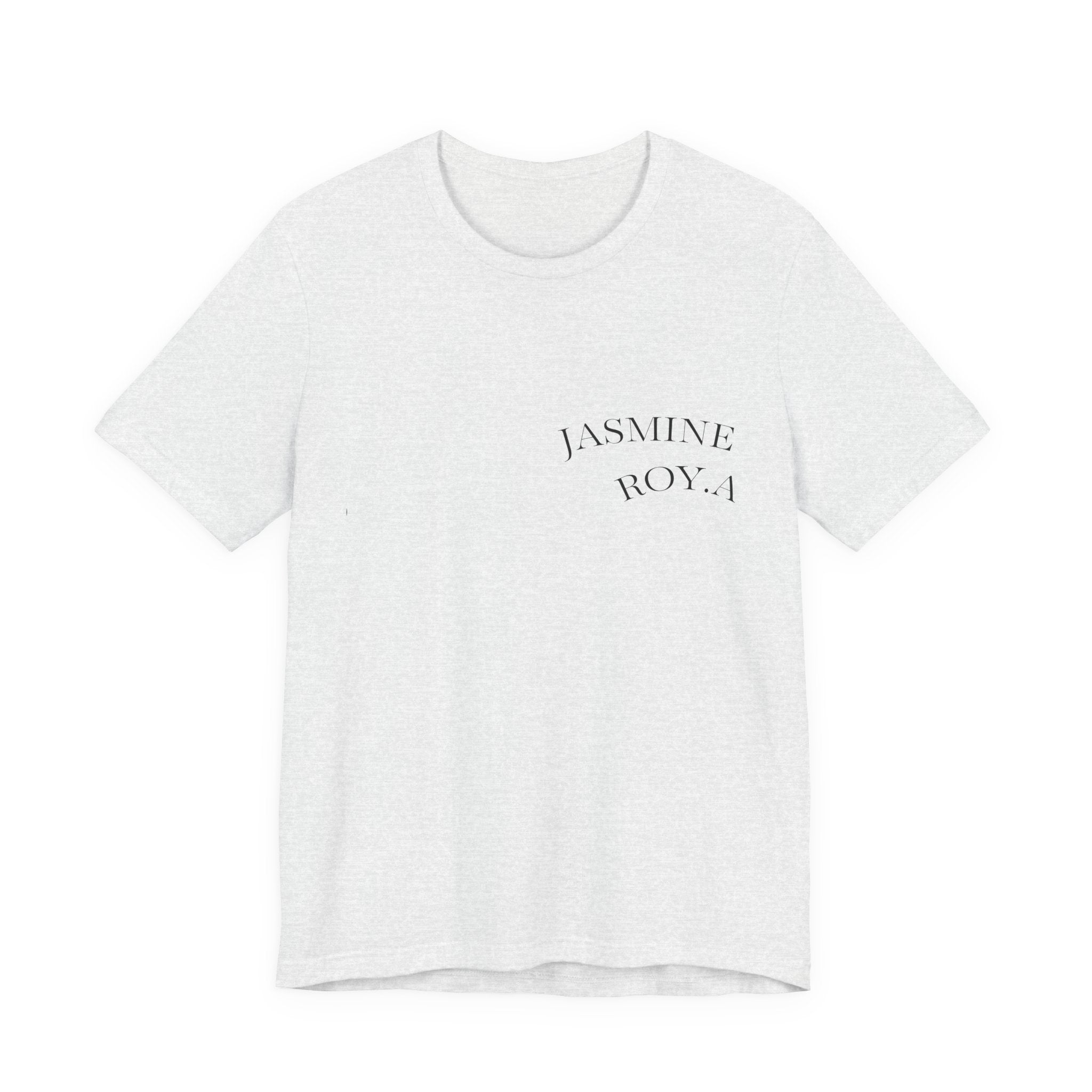 Minimalist chest print detail - Jasmine Royal logo tee
