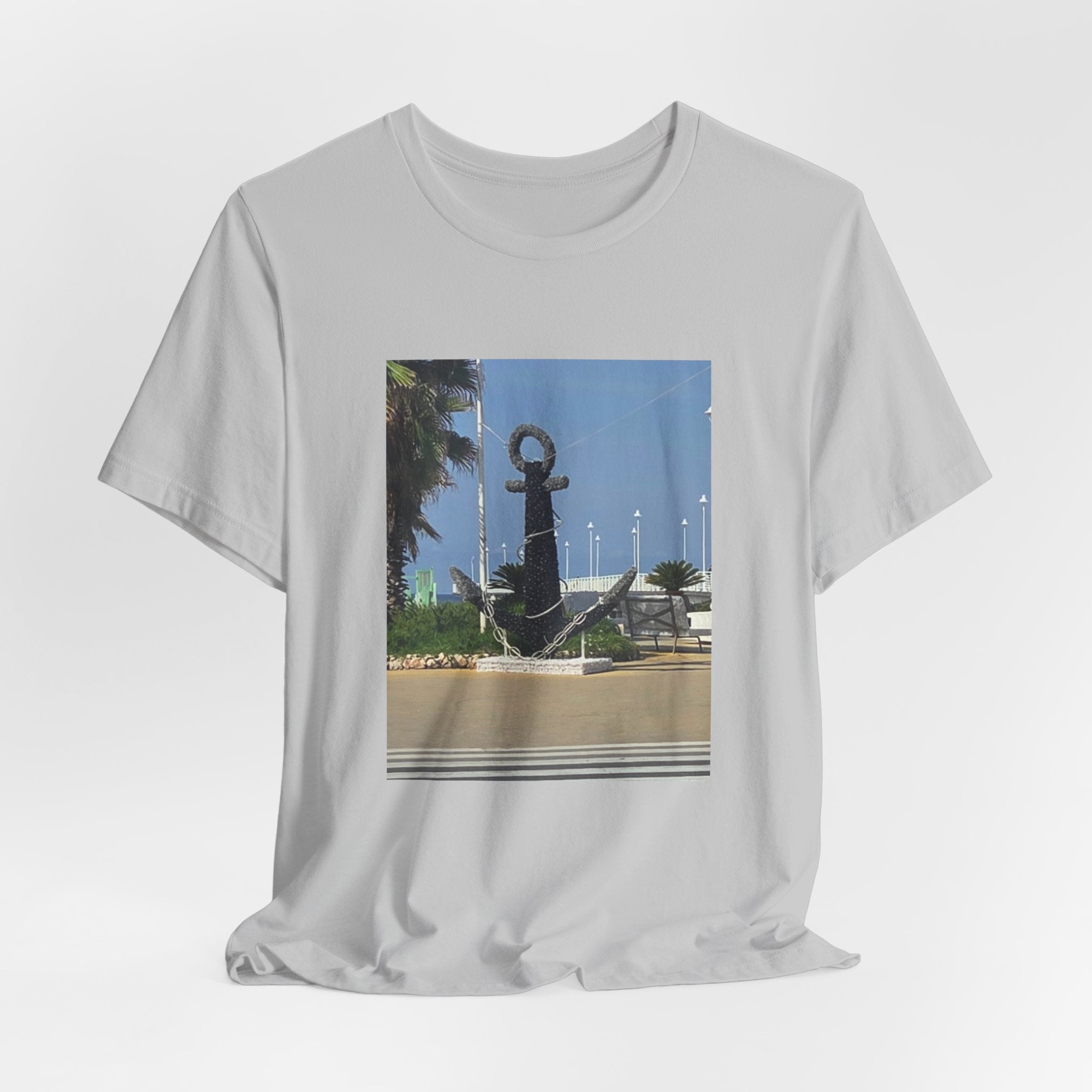 Anchor Statue Photo Tee — Coastal Nautical T-Shirt