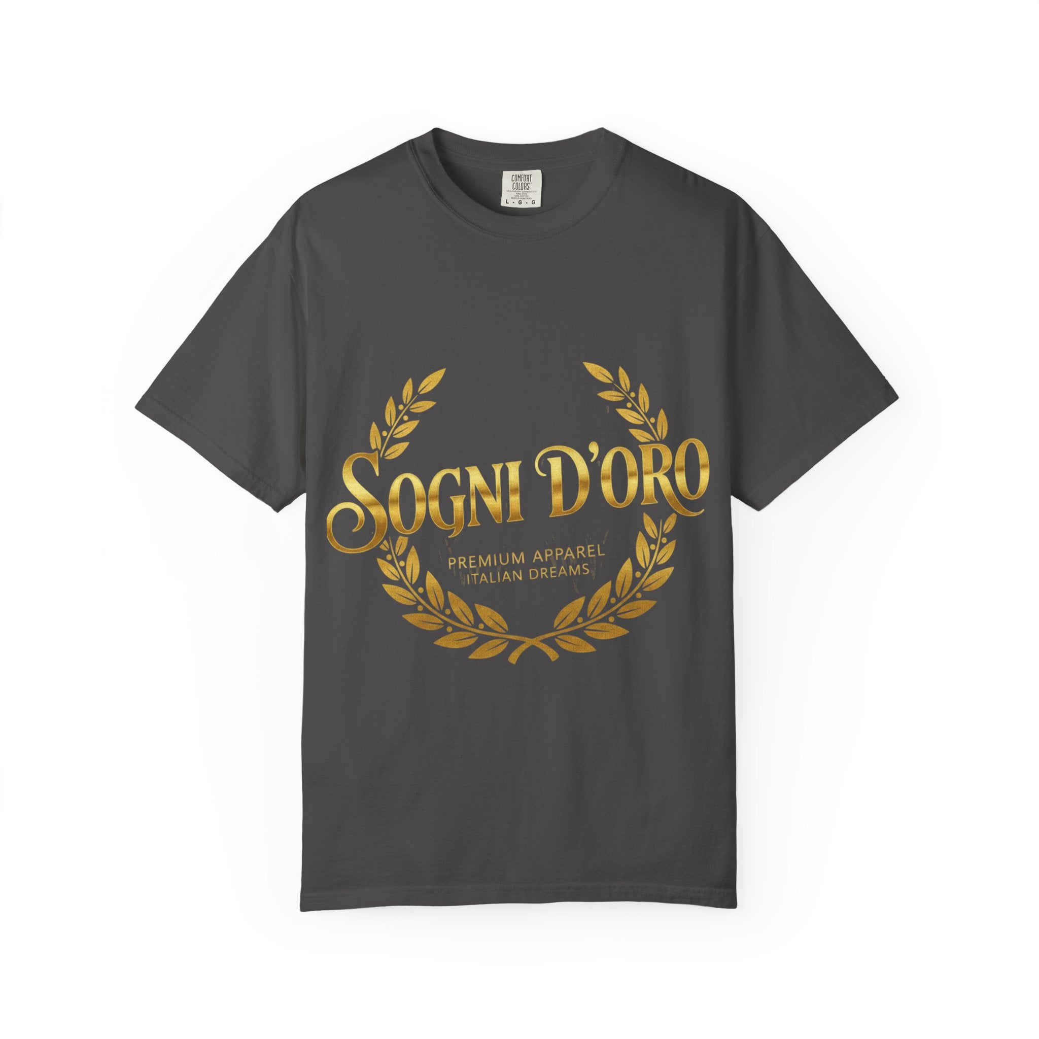Sogni D'Oro T-Shirt — Italian 'Sogni D'Oro' Gold Laurel Graphic Tee